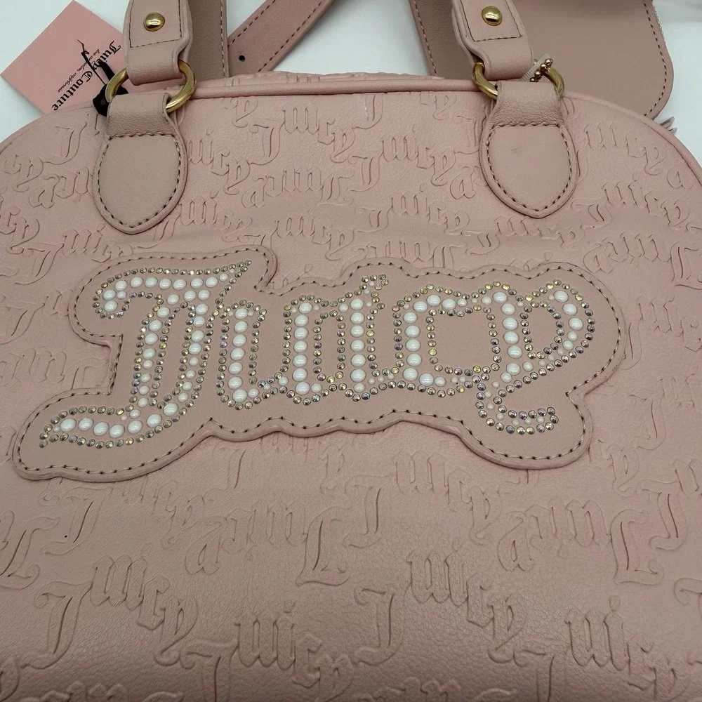 Juicy Couture String Of Pearls Satchel Pink Diamond Handbag Crossbody Bag NWT
